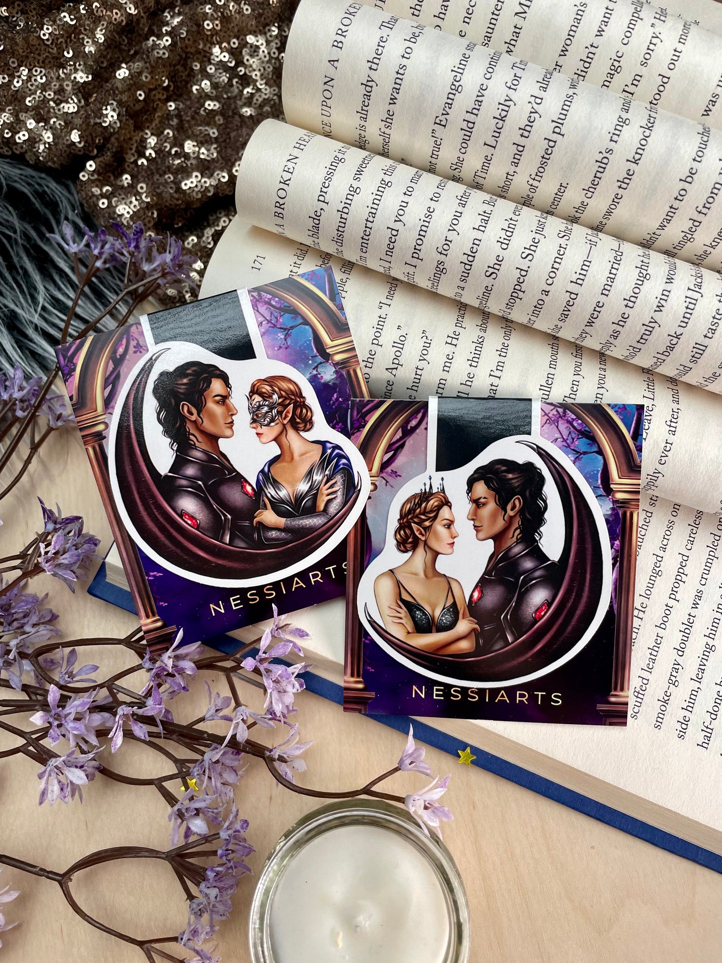 Magnetic bookmark | Nesta and Cassian | Nessian | ACOTAR | Sarah J Maas