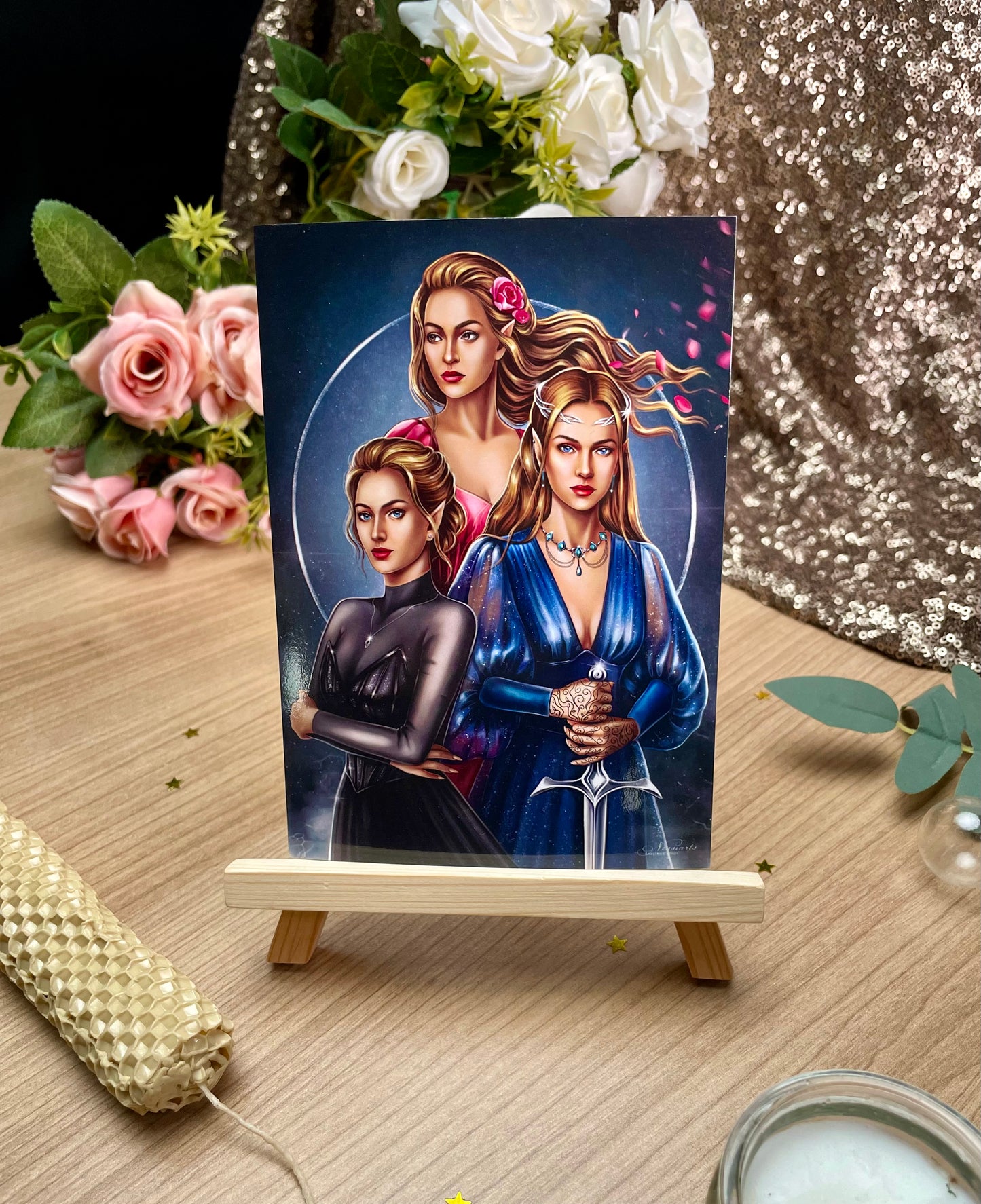 Feyre, Nesta and Elain | Print A6 and A5 | Sarah J Maas  | Acotar